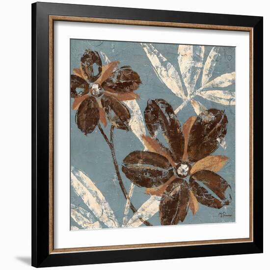 Flowers on Denim I-Maria Donovan-Framed Art Print