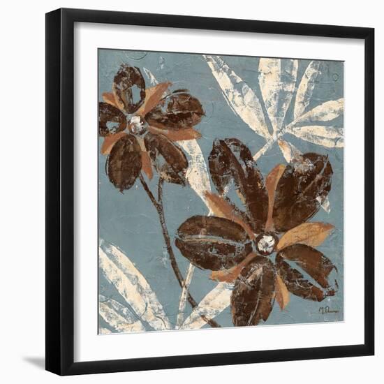 Flowers on Denim I-Maria Donovan-Framed Art Print