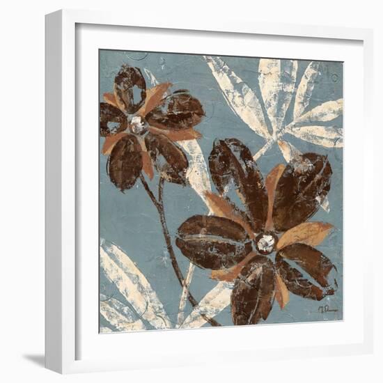 Flowers on Denim I-Maria Donovan-Framed Art Print