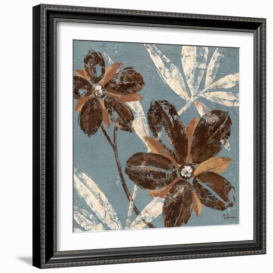 Flowers on Denim I-Maria Donovan-Framed Art Print