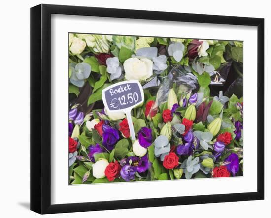 Flowers on Display in the Bloemenmarkt (Flower Market), Amsterdam, Netherlands, Europe-Amanda Hall-Framed Photographic Print