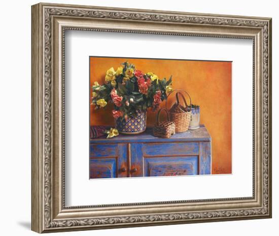 Flowers on Gramma's Sideboard I-M^ De Flaviis-Framed Art Print