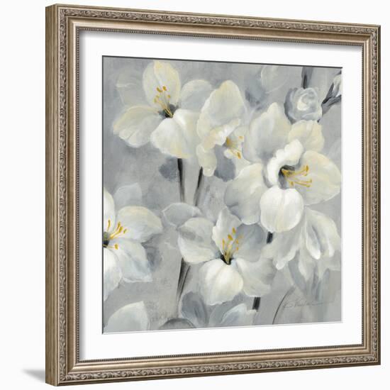 Flowers on Gray II-Silvia Vassileva-Framed Art Print