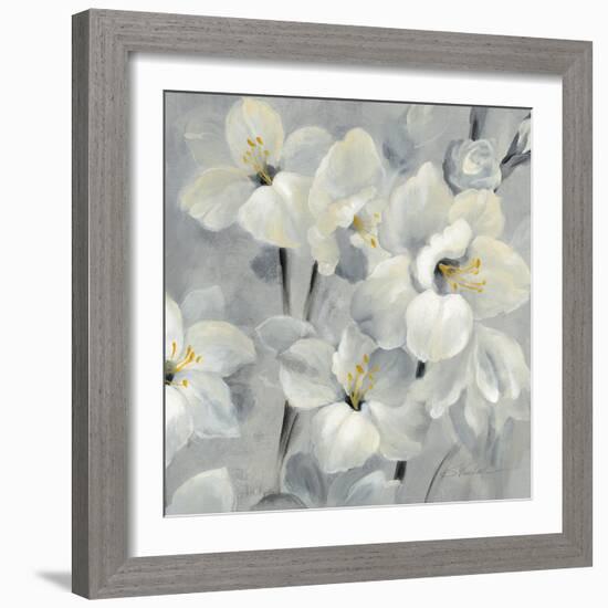 Flowers on Gray II-Silvia Vassileva-Framed Art Print