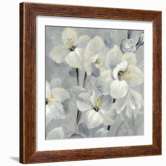 Flowers on Gray II-Silvia Vassileva-Framed Art Print