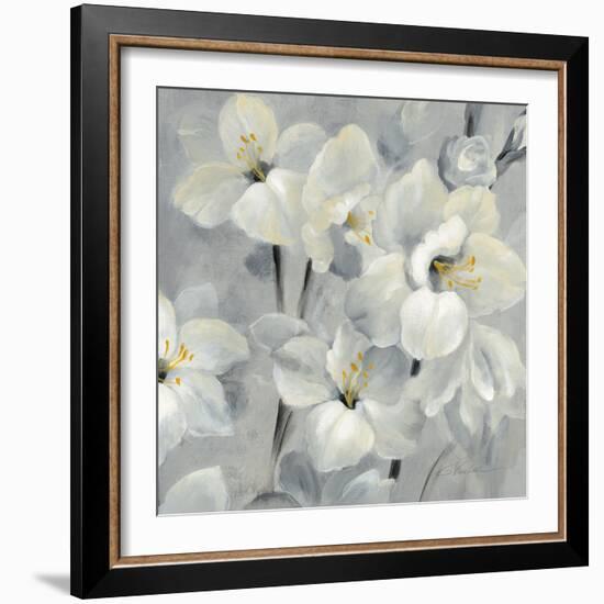 Flowers on Gray II-Silvia Vassileva-Framed Art Print