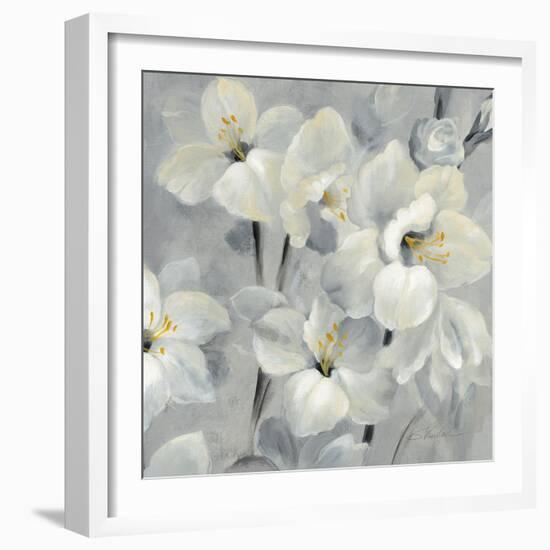 Flowers on Gray II-Silvia Vassileva-Framed Art Print