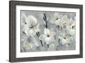 Flowers On Gray-Silvia Vassileva-Framed Art Print