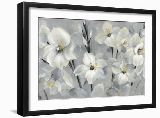 Flowers On Gray-Silvia Vassileva-Framed Art Print