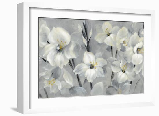 Flowers On Gray-Silvia Vassileva-Framed Art Print