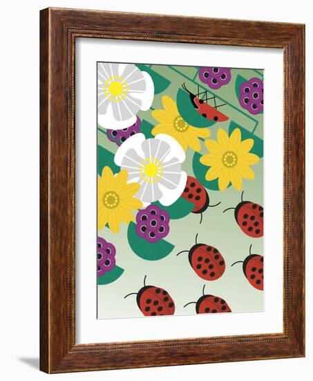 Flowers on Green-Marie Sansone-Framed Giclee Print