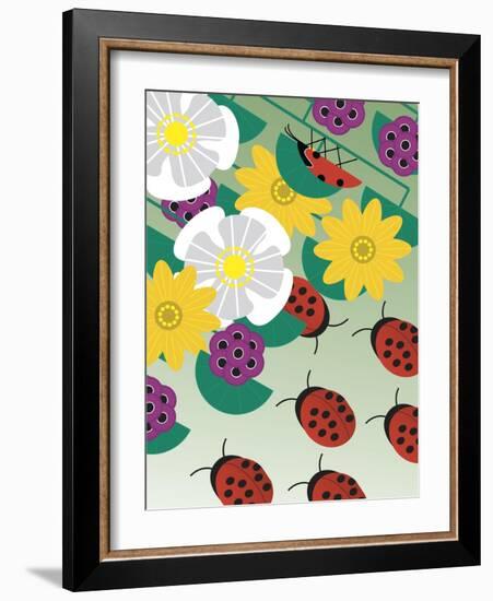 Flowers on Green-Marie Sansone-Framed Giclee Print