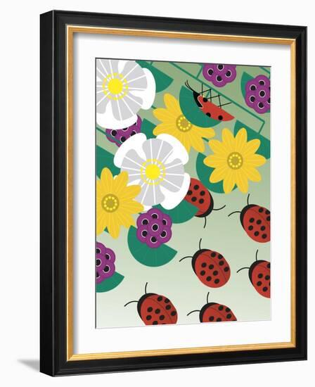 Flowers on Green-Marie Sansone-Framed Giclee Print