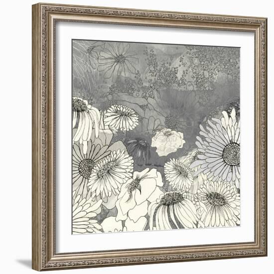 Flowers on Grey I-Ingrid Blixt-Framed Premium Giclee Print