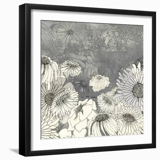 Flowers on Grey I-Ingrid Blixt-Framed Premium Giclee Print