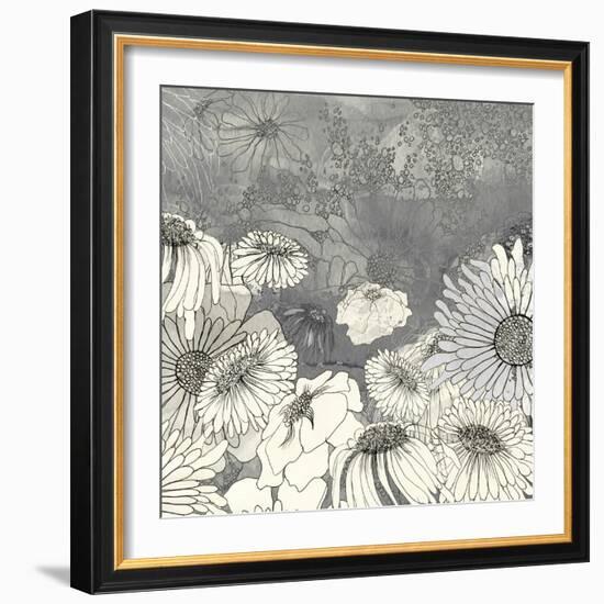 Flowers on Grey I-Ingrid Blixt-Framed Premium Giclee Print