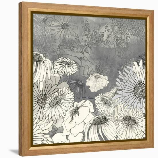 Flowers on Grey I-Ingrid Blixt-Framed Stretched Canvas