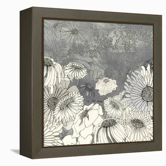 Flowers on Grey I-Ingrid Blixt-Framed Stretched Canvas