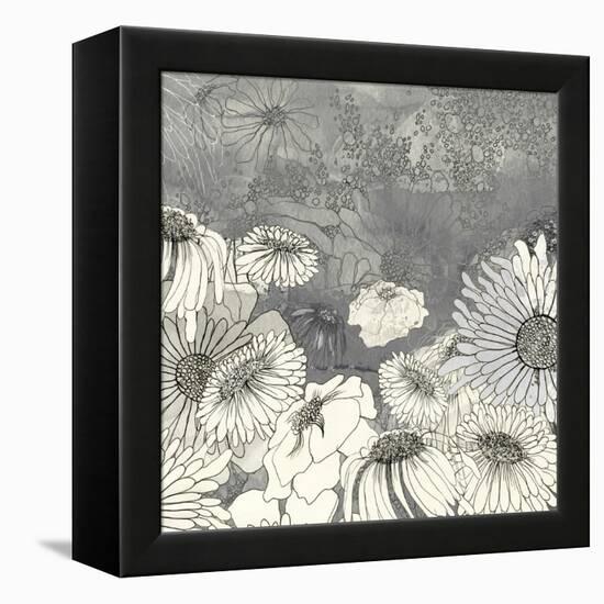 Flowers on Grey I-Ingrid Blixt-Framed Stretched Canvas