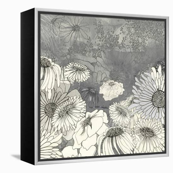 Flowers on Grey I-Ingrid Blixt-Framed Stretched Canvas