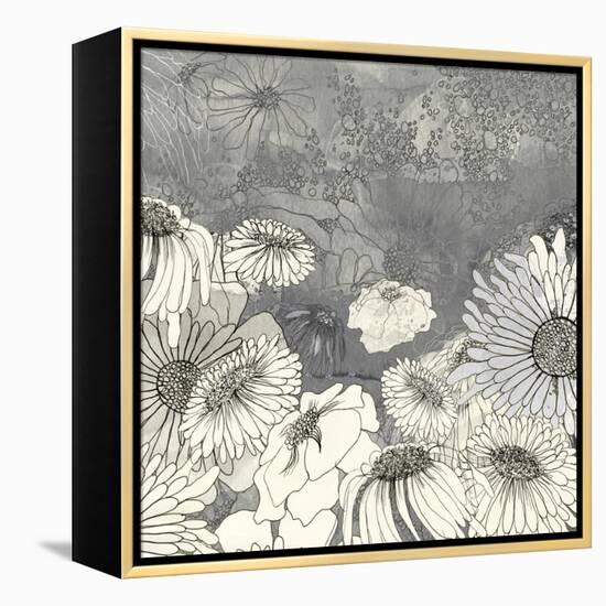 Flowers on Grey I-Ingrid Blixt-Framed Stretched Canvas