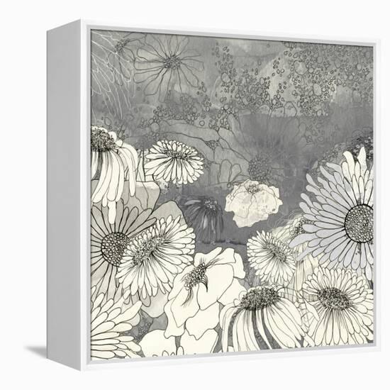 Flowers on Grey I-Ingrid Blixt-Framed Stretched Canvas