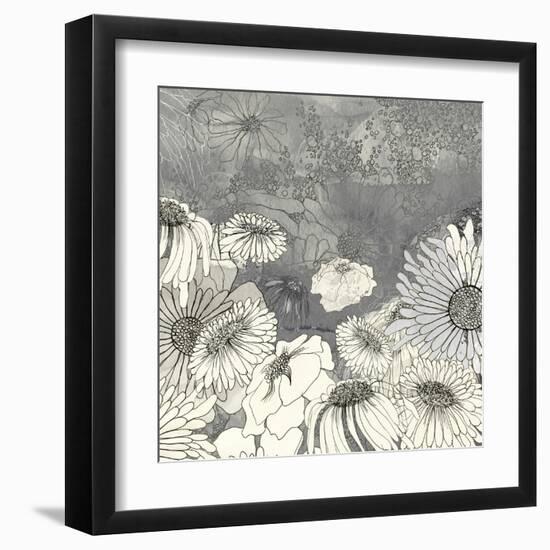 Flowers on Grey I-Ingrid Blixt-Framed Art Print