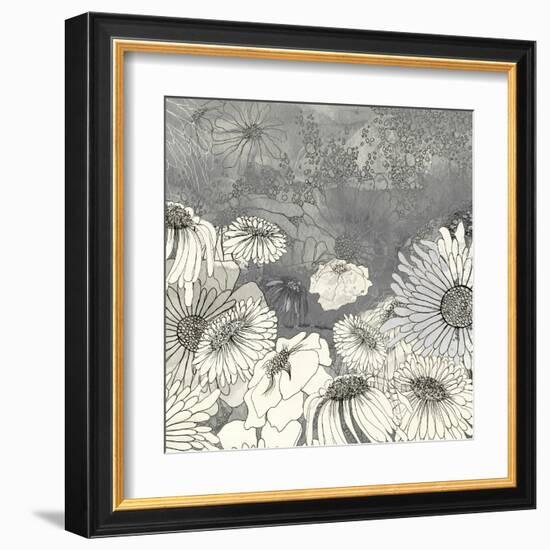 Flowers on Grey I-Ingrid Blixt-Framed Art Print