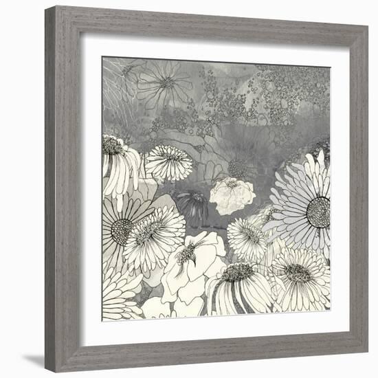 Flowers on Grey I-Ingrid Blixt-Framed Art Print