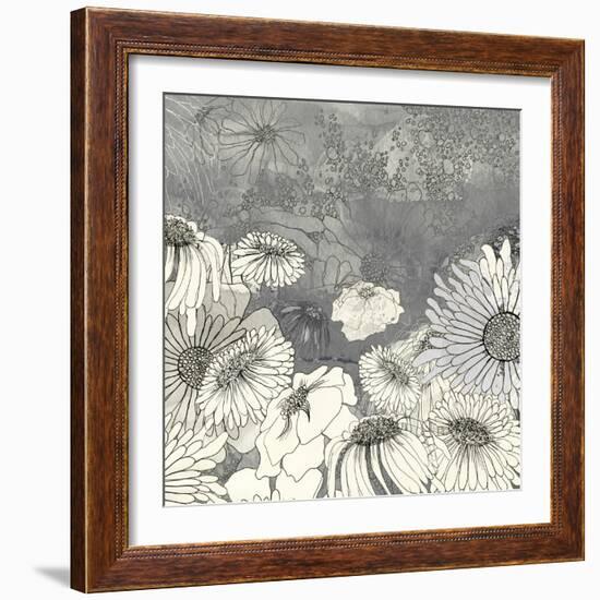 Flowers on Grey I-Ingrid Blixt-Framed Art Print