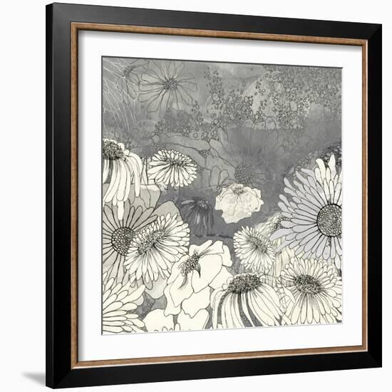 Flowers on Grey I-Ingrid Blixt-Framed Art Print