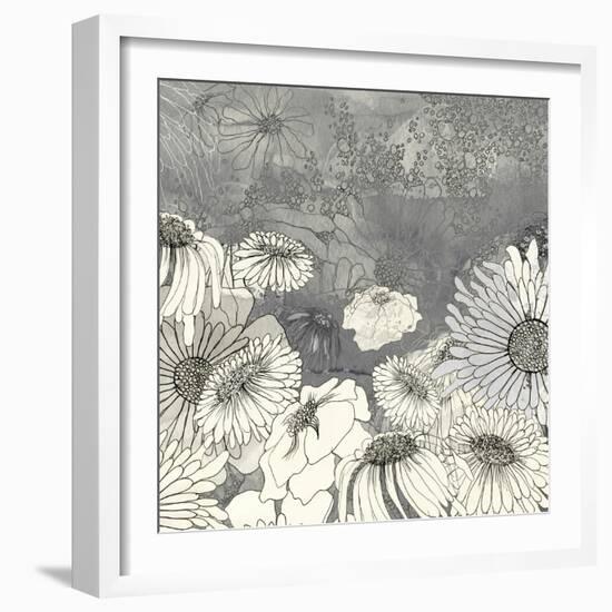 Flowers on Grey I-Ingrid Blixt-Framed Art Print