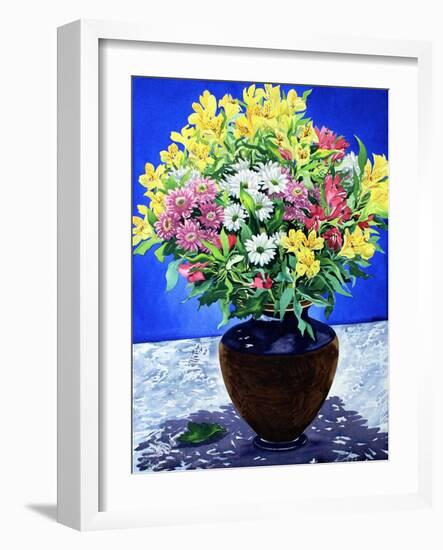 Flowers on Marble-Christopher Ryland-Framed Giclee Print