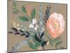 Flowers on Mocha I-Jennifer Goldberger-Mounted Art Print