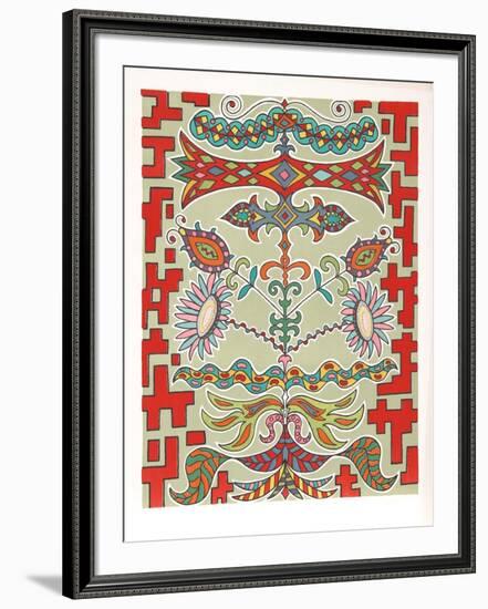 Flowers on Pattern-Edouard Dermit-Framed Limited Edition