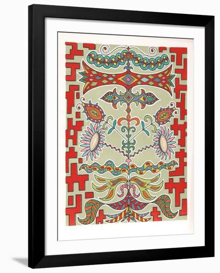 Flowers on Pattern-Edouard Dermit-Framed Limited Edition