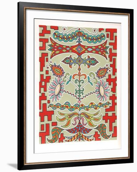 Flowers on Pattern-Edouard Dermit-Framed Limited Edition