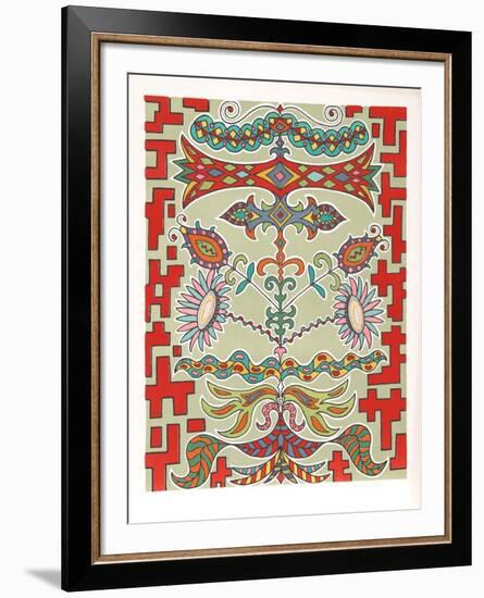 Flowers on Pattern-Edouard Dermit-Framed Limited Edition