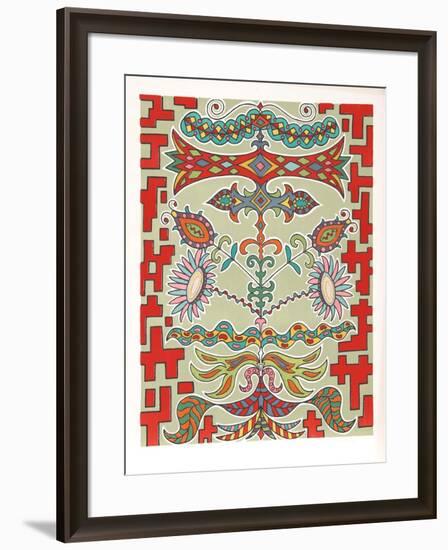 Flowers on Pattern-Edouard Dermit-Framed Limited Edition