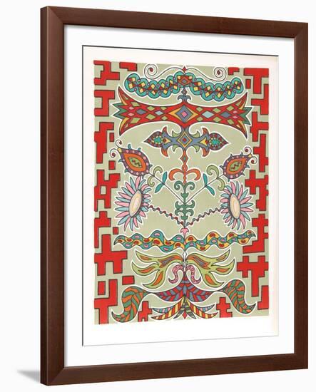 Flowers on Pattern-Edouard Dermit-Framed Limited Edition