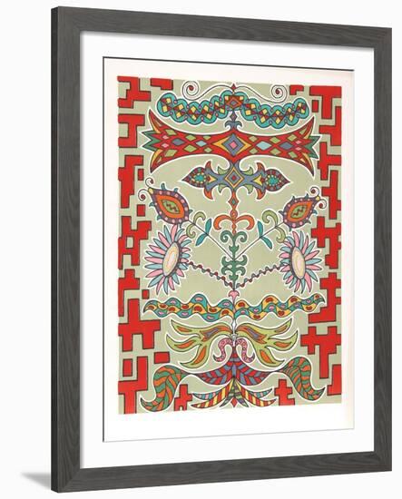 Flowers on Pattern-Edouard Dermit-Framed Limited Edition