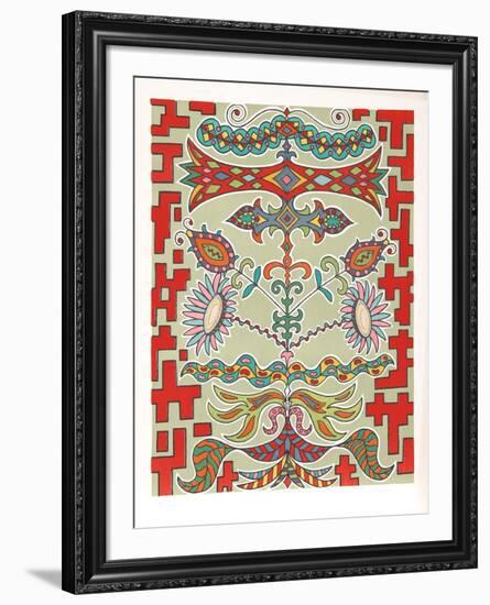 Flowers on Pattern-Edouard Dermit-Framed Limited Edition