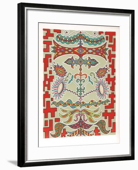 Flowers on Pattern-Edouard Dermit-Framed Limited Edition