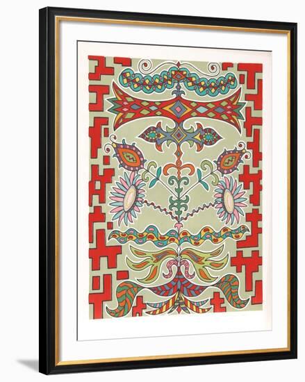 Flowers on Pattern-Edouard Dermit-Framed Limited Edition