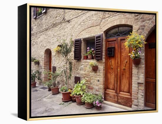 Flowers On The Wall, Tuscany, Italy-Monte Nagler-Framed Premier Image Canvas