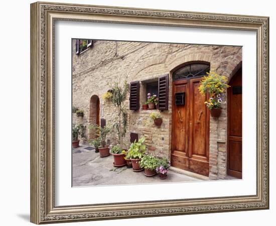 Flowers On The Wall, Tuscany, Italy-Monte Nagler-Framed Photographic Print