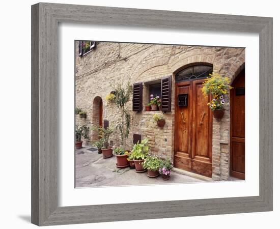 Flowers On The Wall, Tuscany, Italy-Monte Nagler-Framed Photographic Print