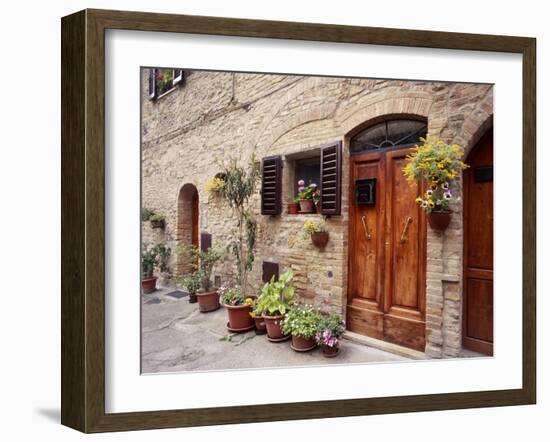 Flowers On The Wall, Tuscany, Italy-Monte Nagler-Framed Photographic Print