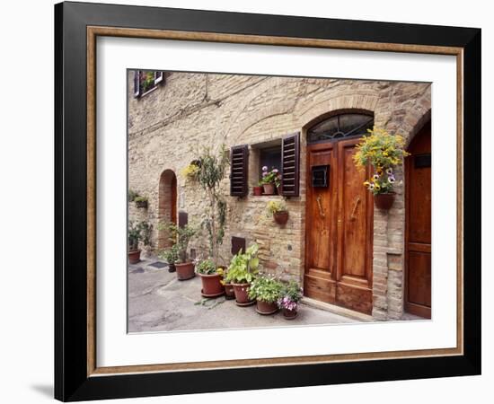 Flowers On The Wall, Tuscany, Italy-Monte Nagler-Framed Photographic Print