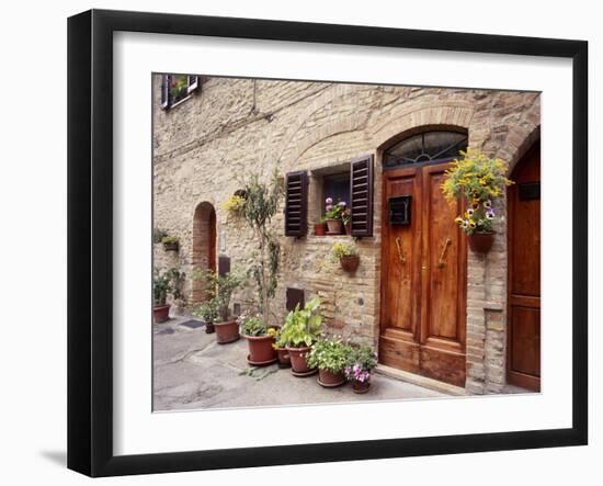 Flowers On The Wall, Tuscany, Italy-Monte Nagler-Framed Photographic Print